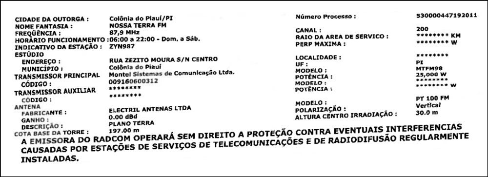 Parâmetros Técnicos Transmissão